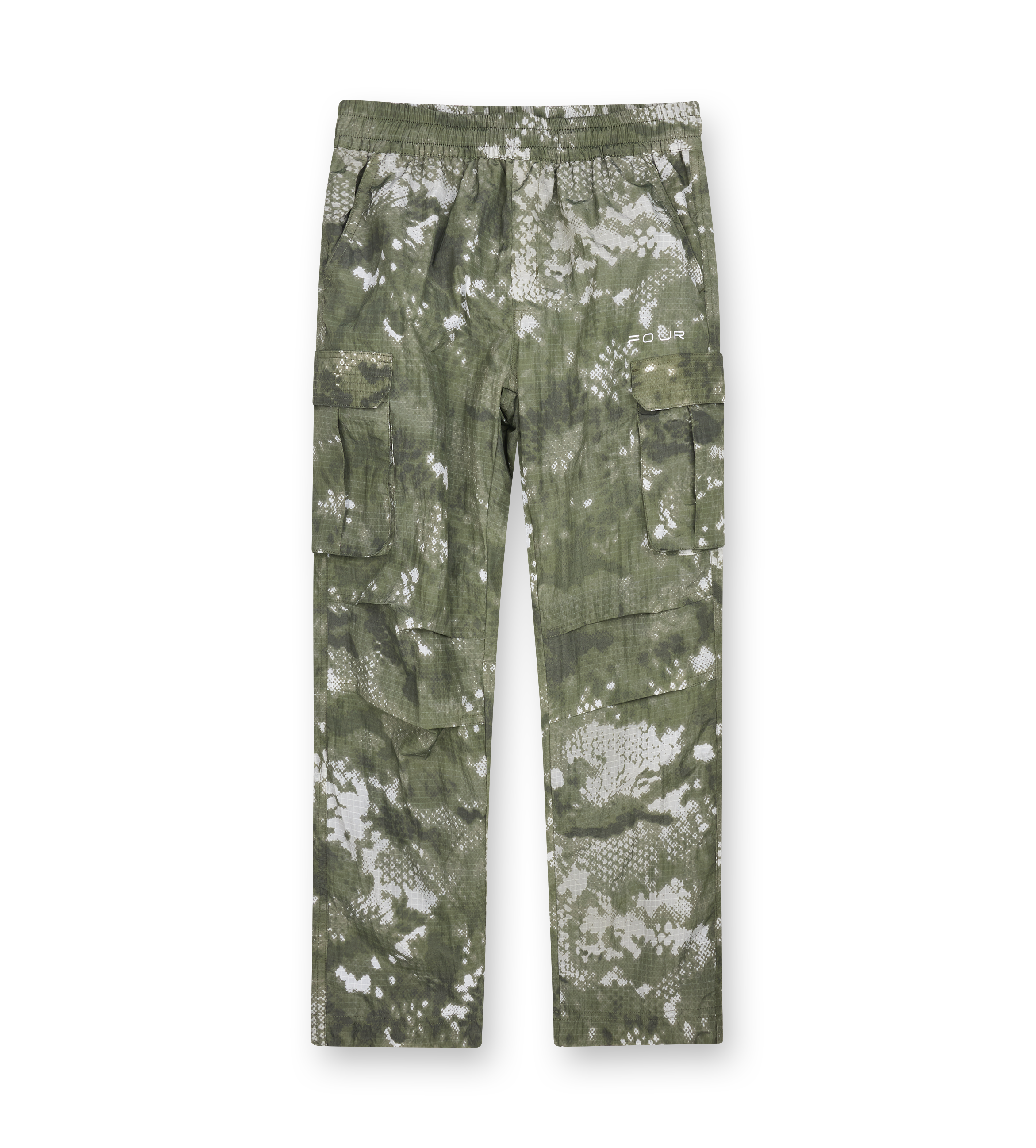 Digital camouflage pants on a white background