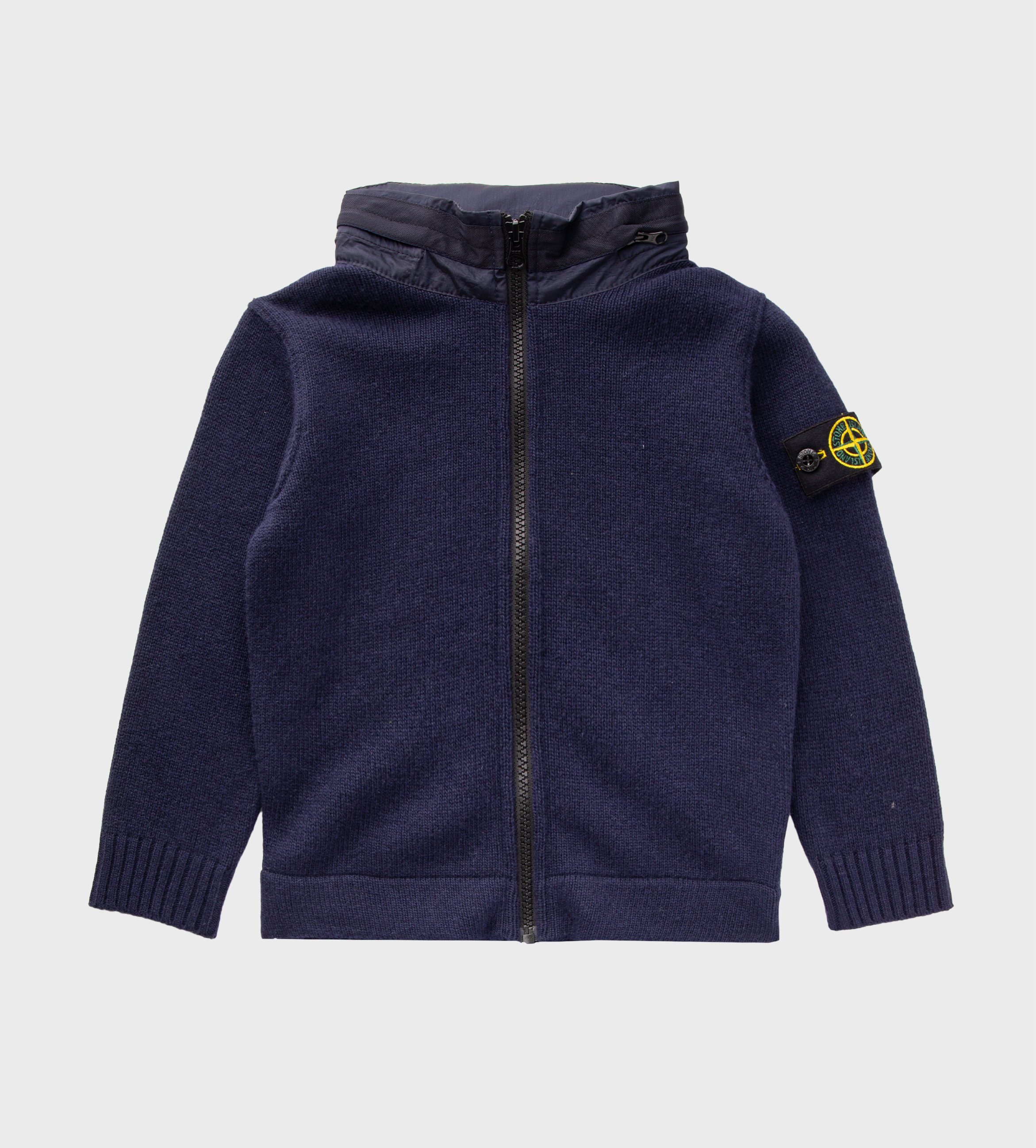 Jersey Zip Up Sweater Navy