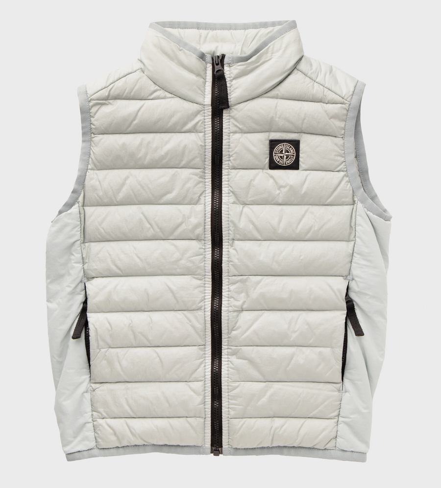 Compass Motif Gilet Pearl Grey