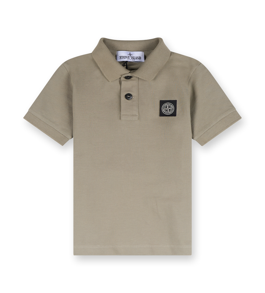 Compass-Patch Polo Shirt Taupe
