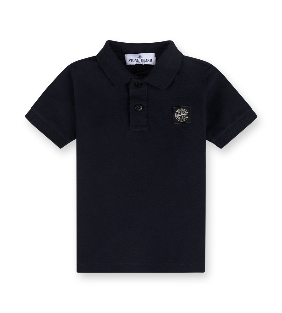 Compass-Patch Polo Shirt Black