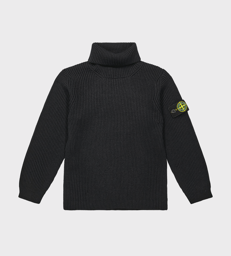 Compass-Patch Wool Jumper Black