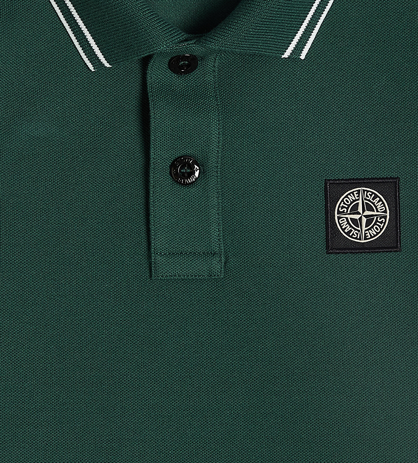 Compass Logo-Patch Polo Shirt Green
