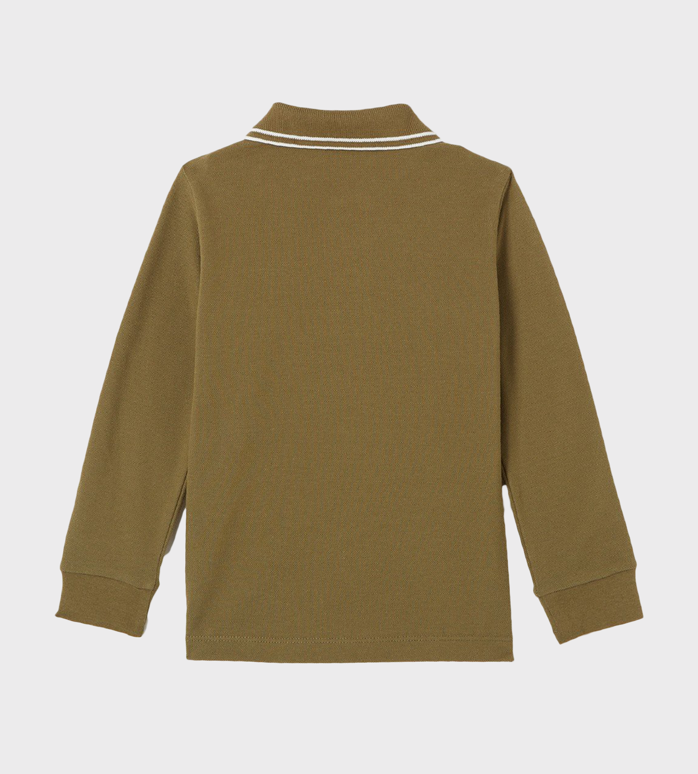 Logo-Patch Long-Sleeve Polo Shirt Green