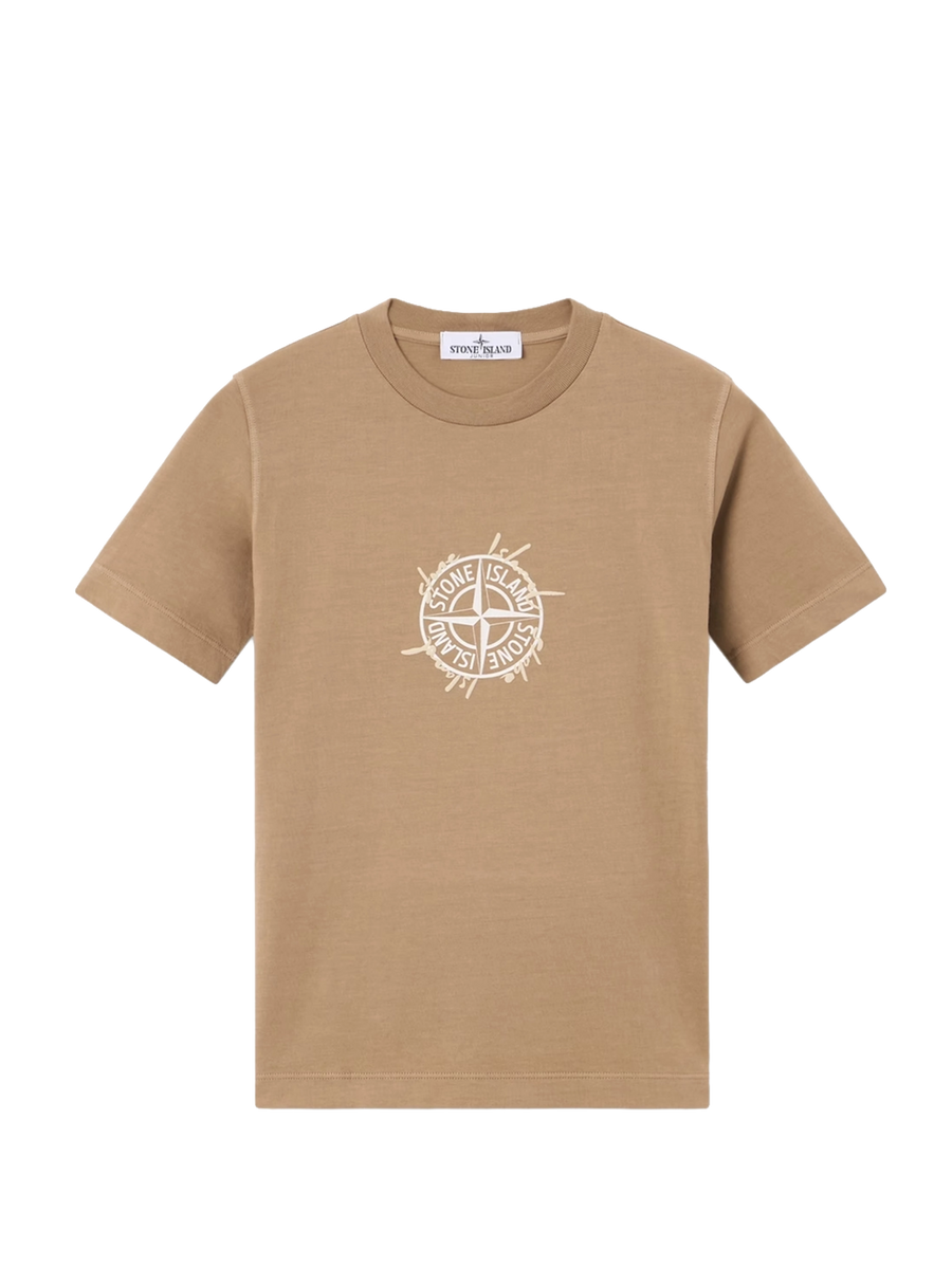 Stone Island Junior Compass One Print T-Shirt in Grijs