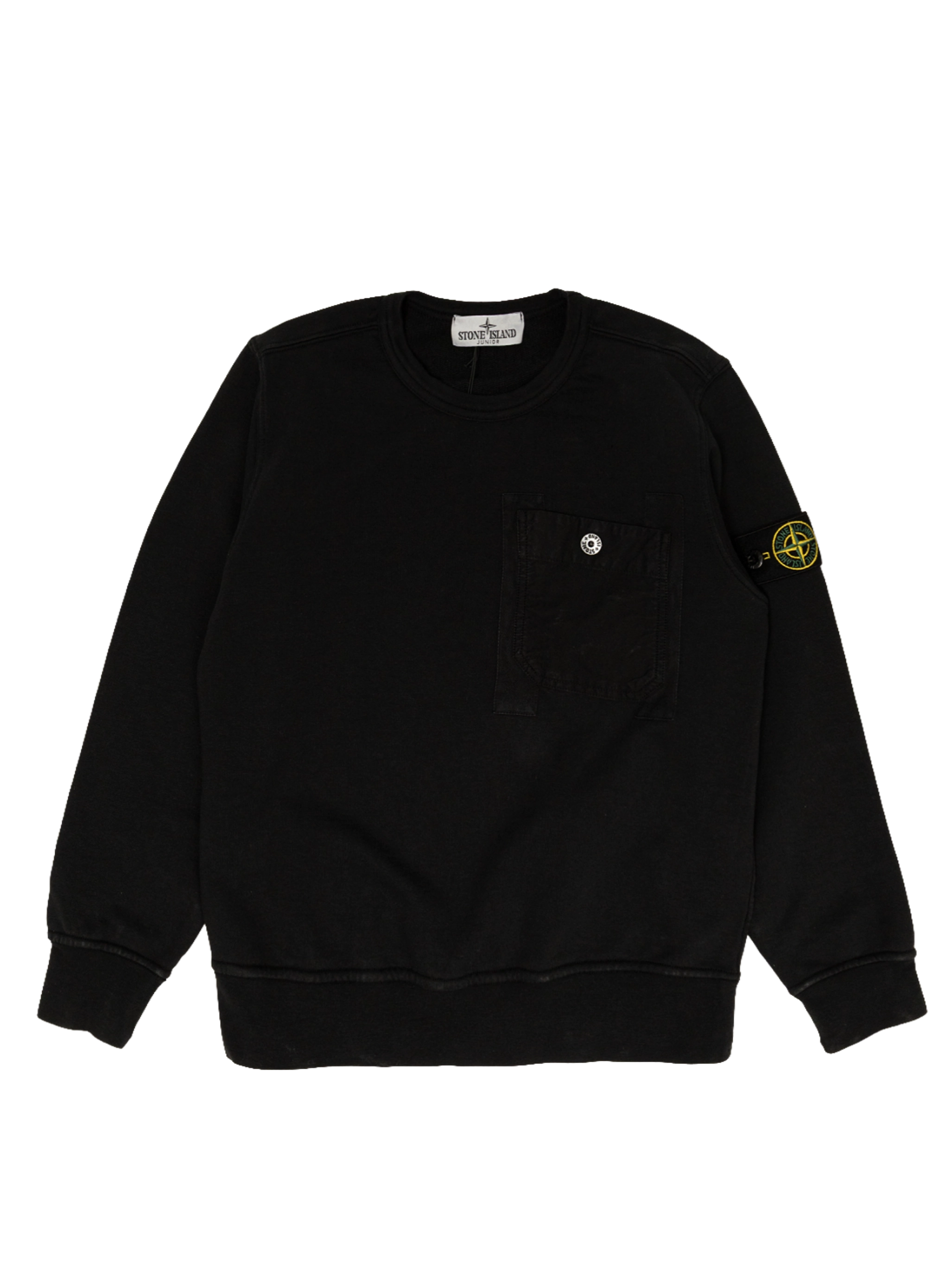 Stone Island Junior Logo Patch Crewneck Sweatshirt in Black