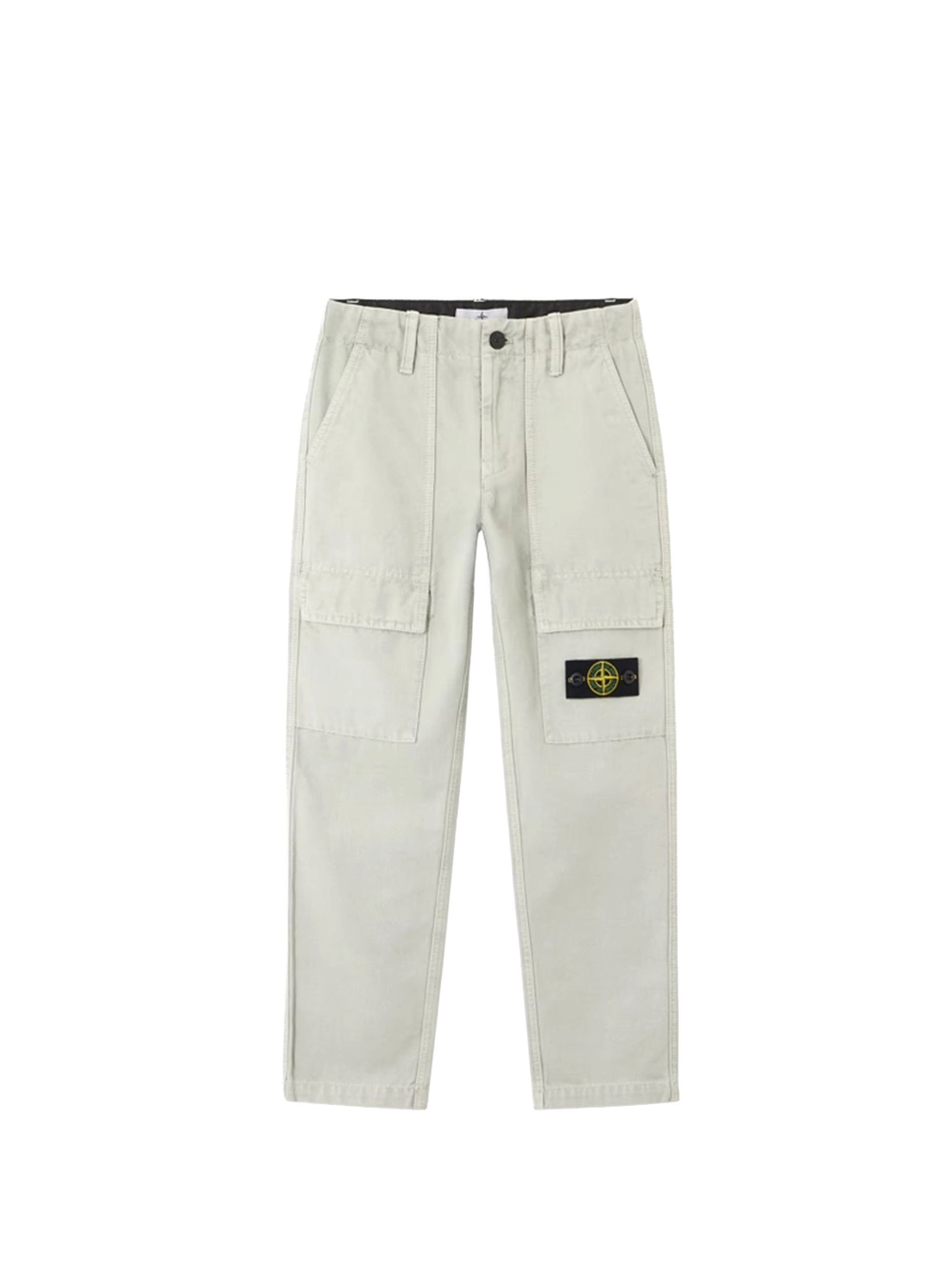 Stone Island Junior Loose Fit Cargo Fatigue Trousers in Pearl Grey