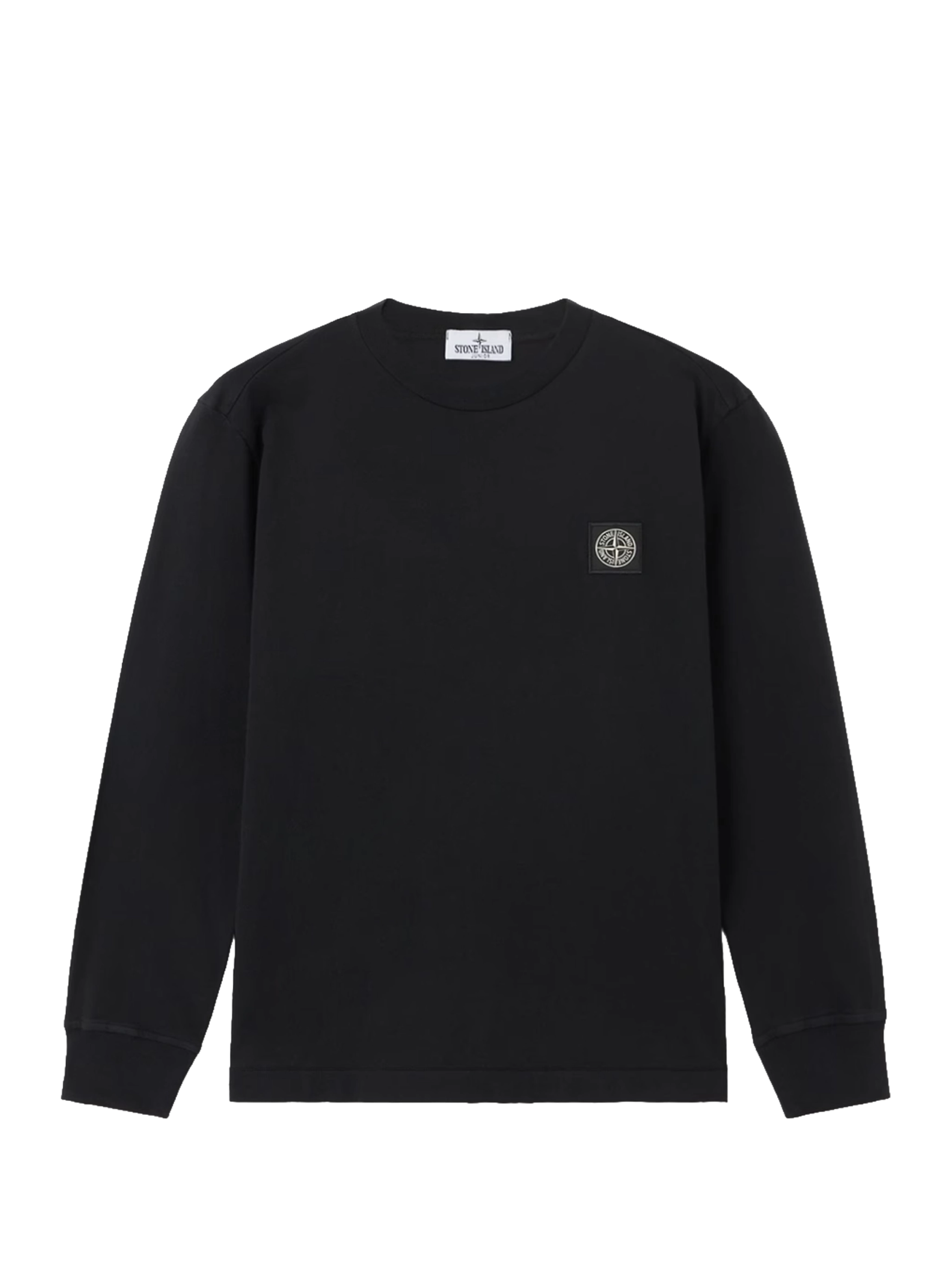 Stone Island Junior Regular Fit Long Sleeve T-Shirt With Compass Patch