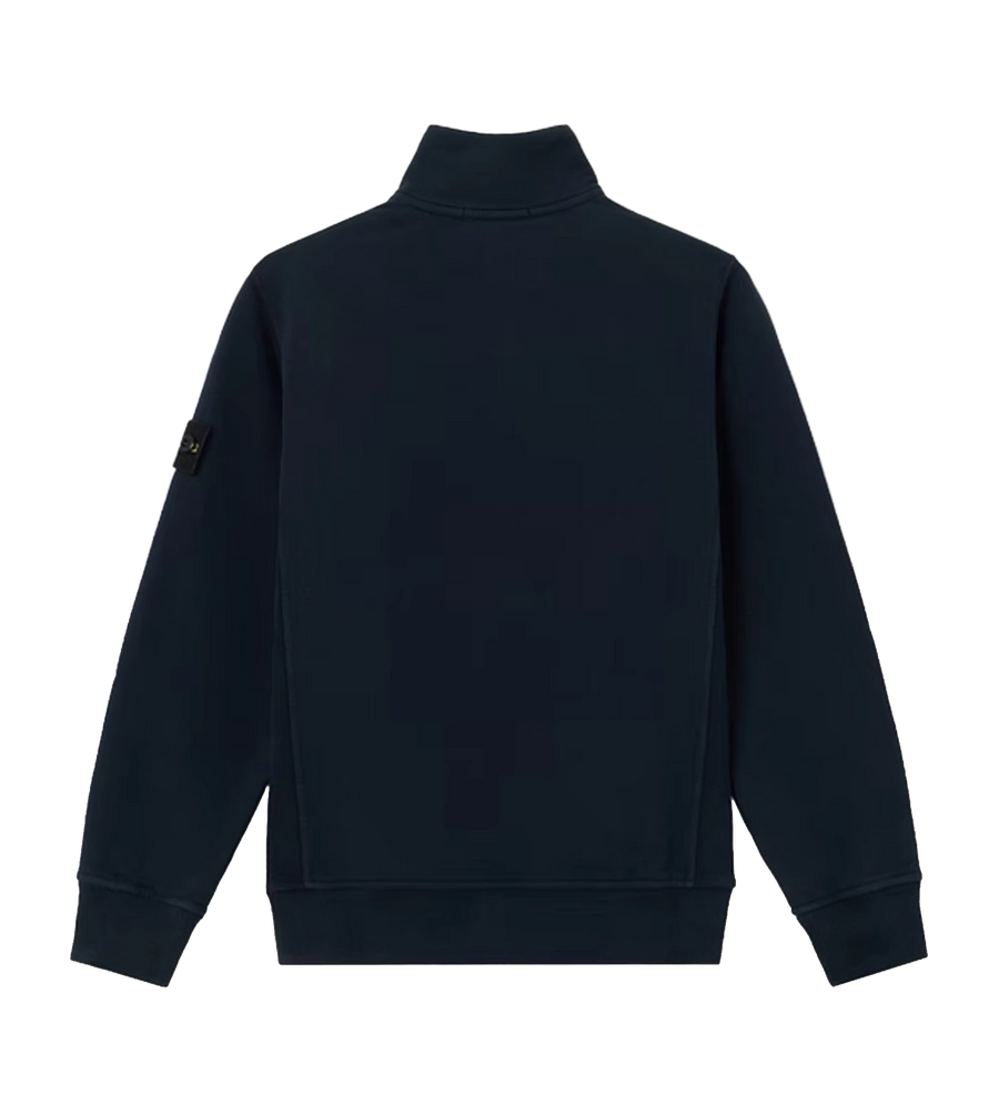 Kids Brushed Organic Cotton Fleece Half-Zip Sweatshirt Navy Blue