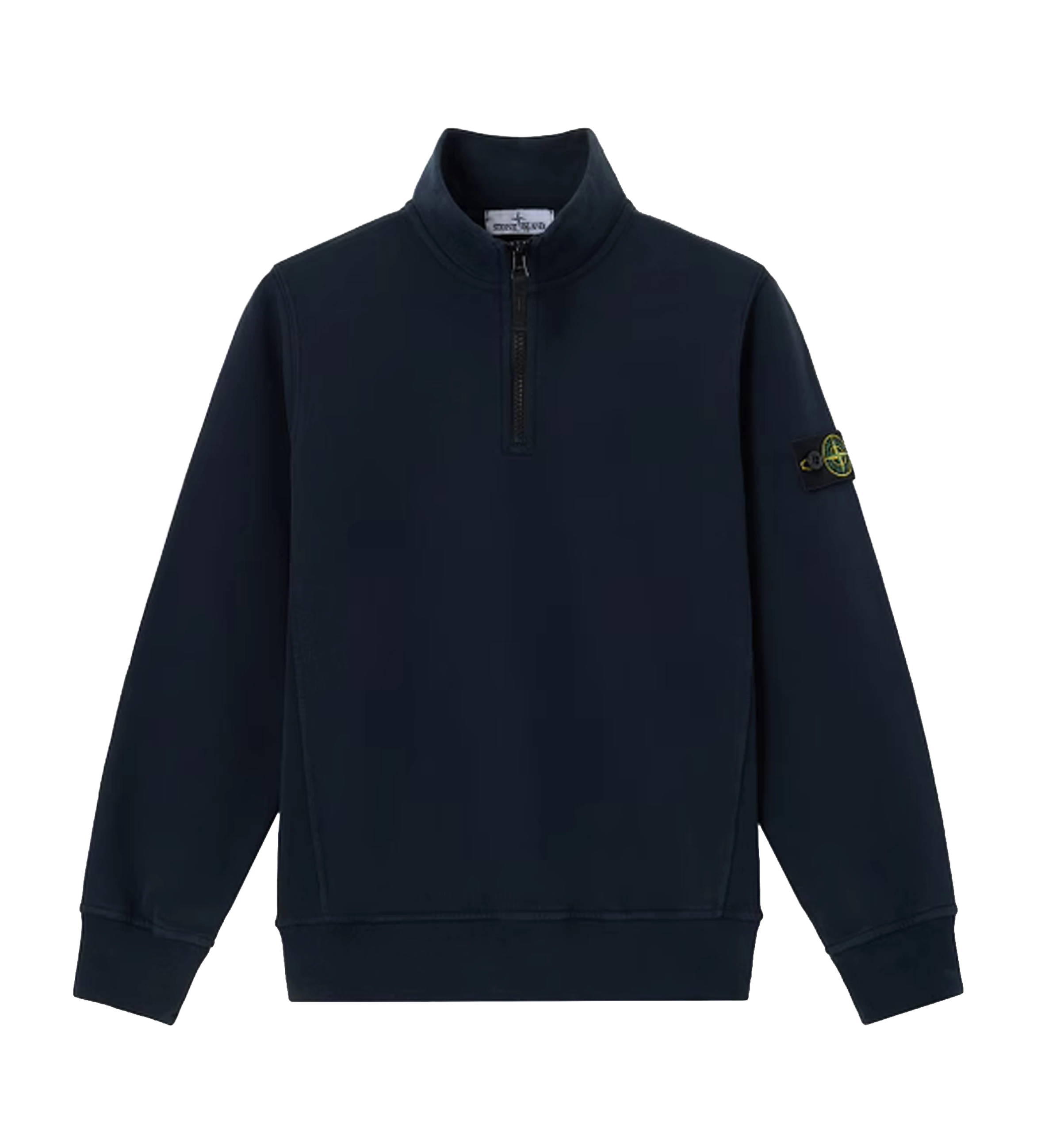 Kids Brushed Organic Cotton Fleece Half-Zip Sweatshirt Navy Blue