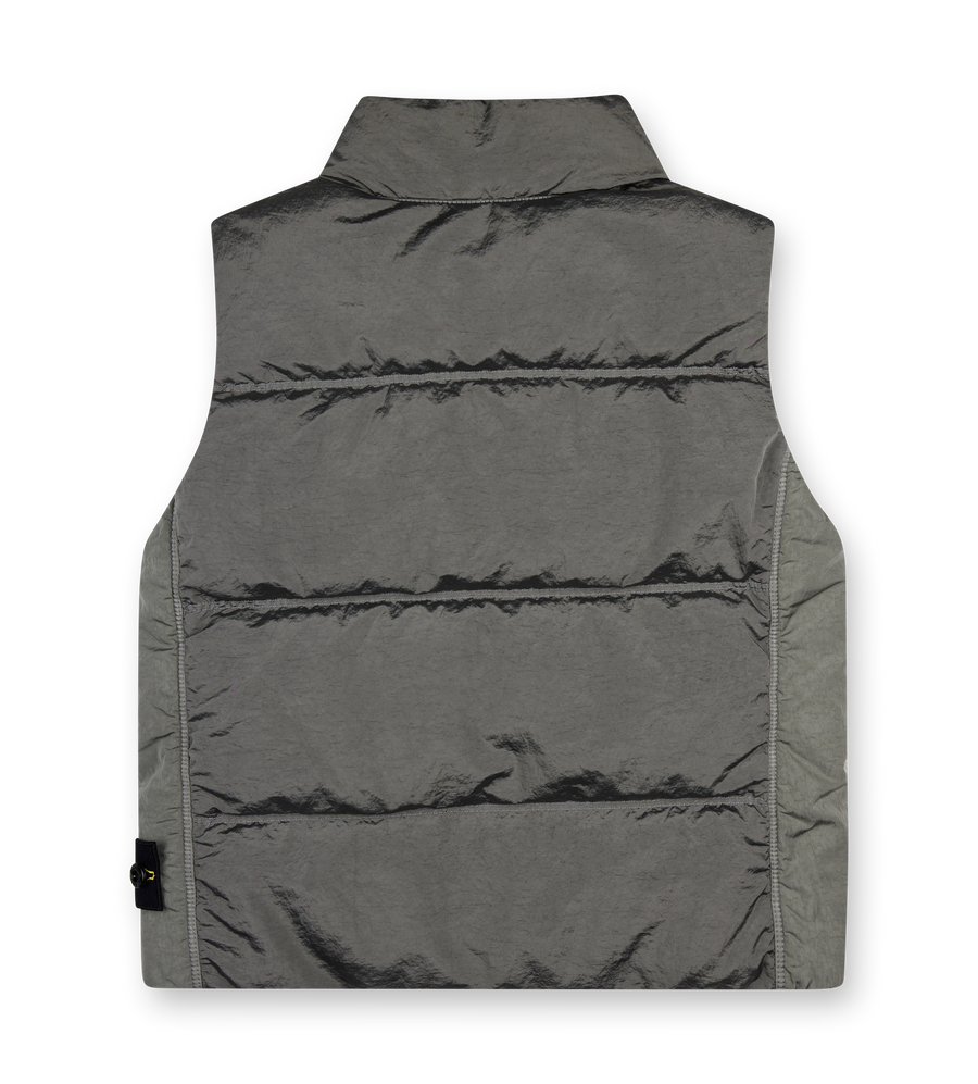 Gray puffer vest on a white background