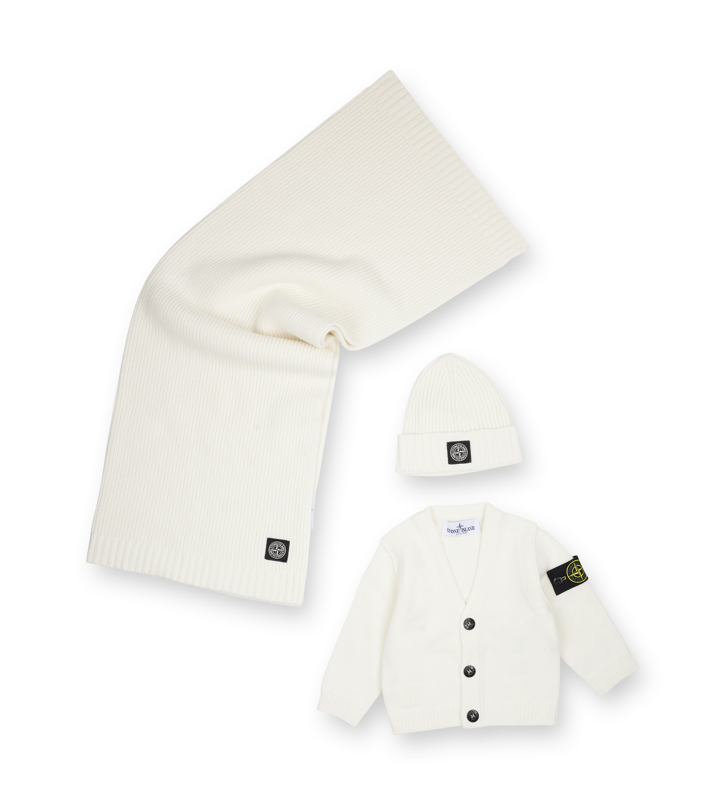 Stone Island Baby Kit in Wool Cashmere in Natural White (Baby)