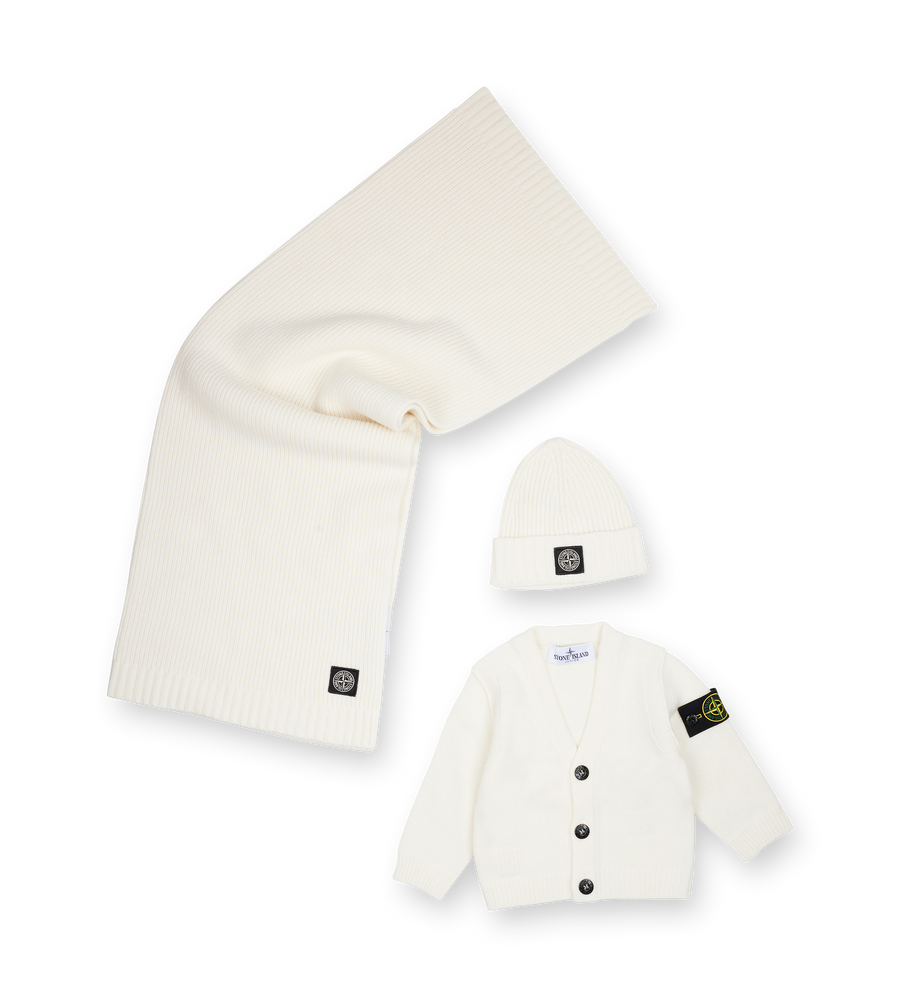 Stone Island Baby Kit in Wool Cashmere in Natural White (Baby)
