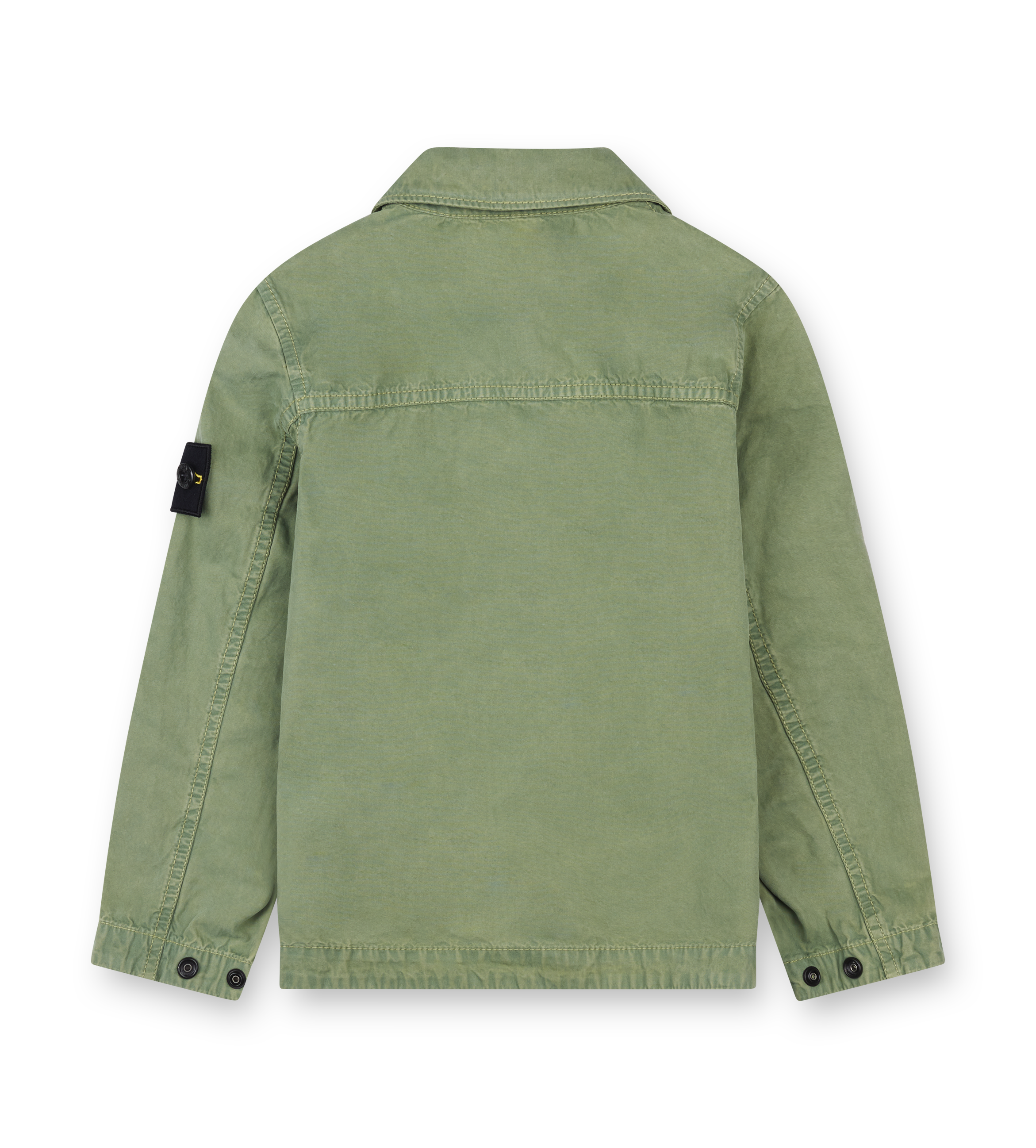 Stone Island Brushed Organic Cotton Canvas 'Old' Effect Overshirt