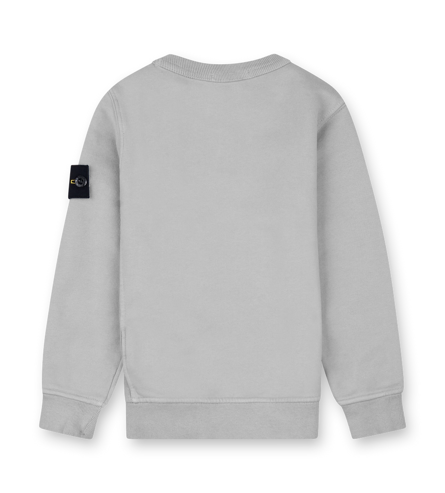 Stone Island Compass Patch Crewneck Sweater in Pearl Grey (Kids)