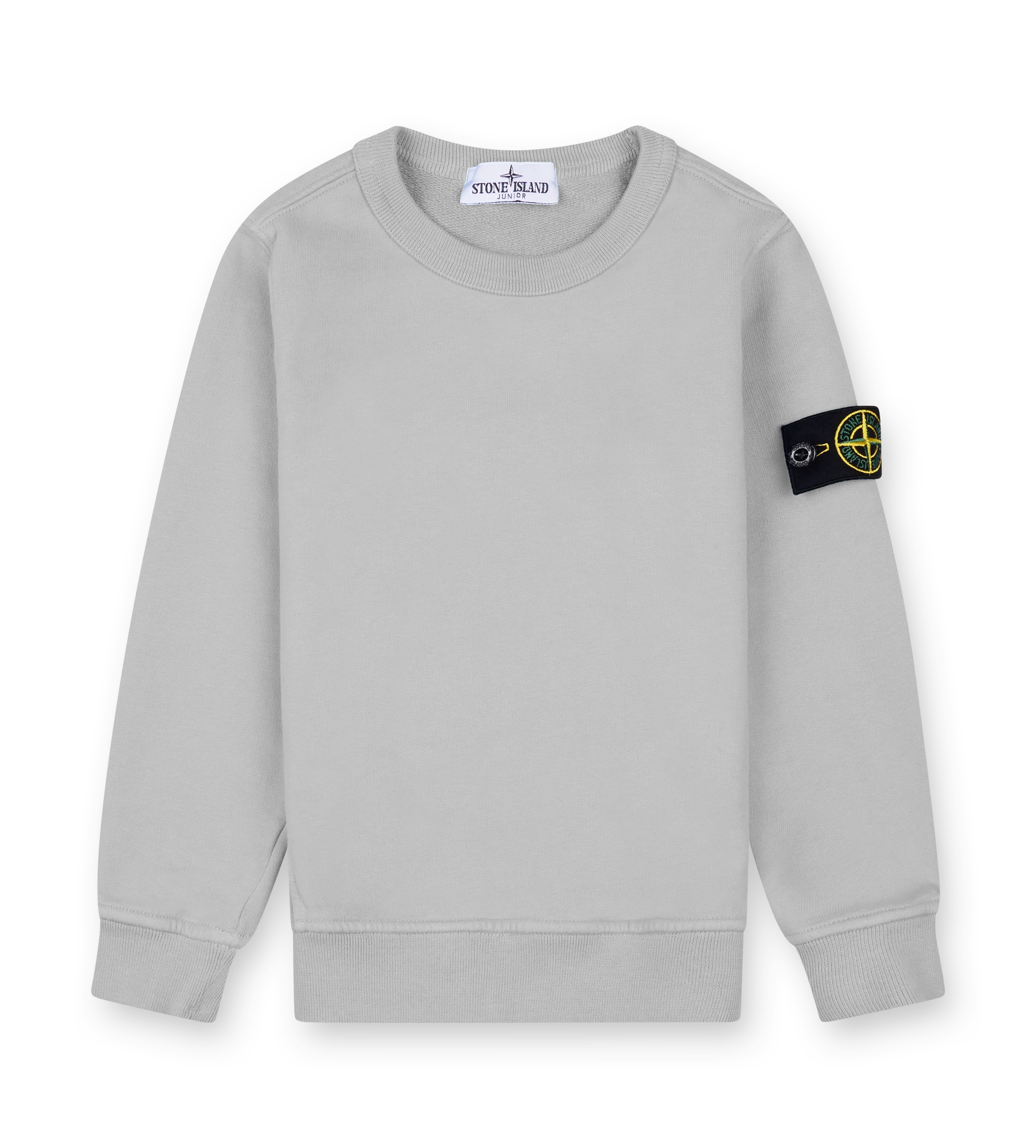 Stone Island Compass Patch Crewneck Sweater in Pearl Grey (Kids)