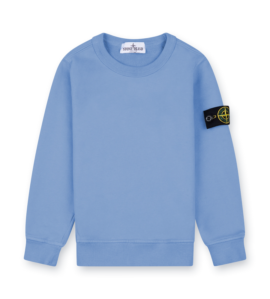 Stone Island Compass Patch Crewneck Sweater in Powder Blue (Kids)