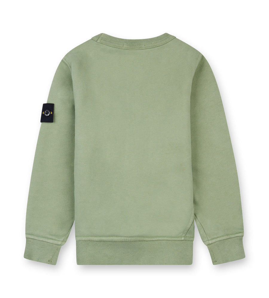 Stone Island Compass Patch Crewneck Sweater in Sage (Kids)