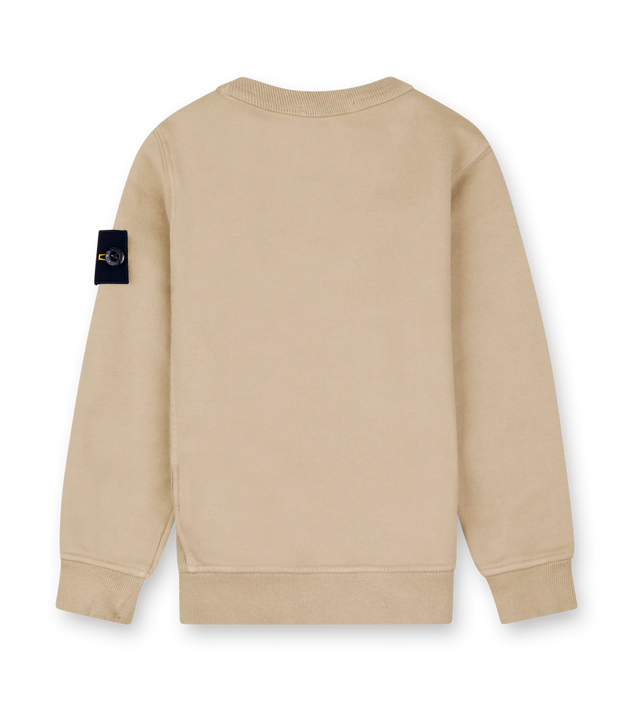 Stone Island Compass Patch Crewneck Sweater in Sand Beige (Kids)