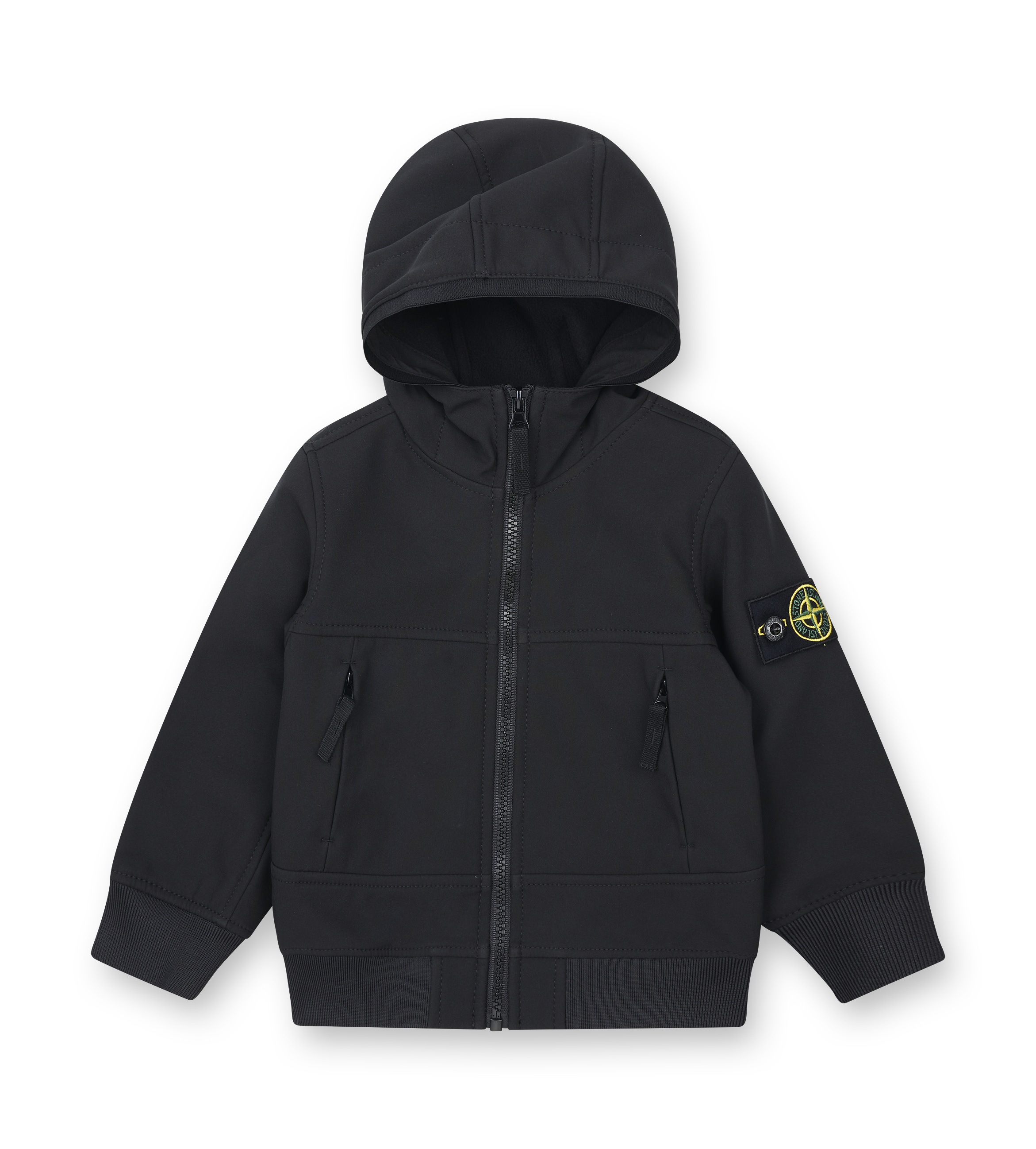 Stone Island Hooded Softshell Jacket in Black (Kids)