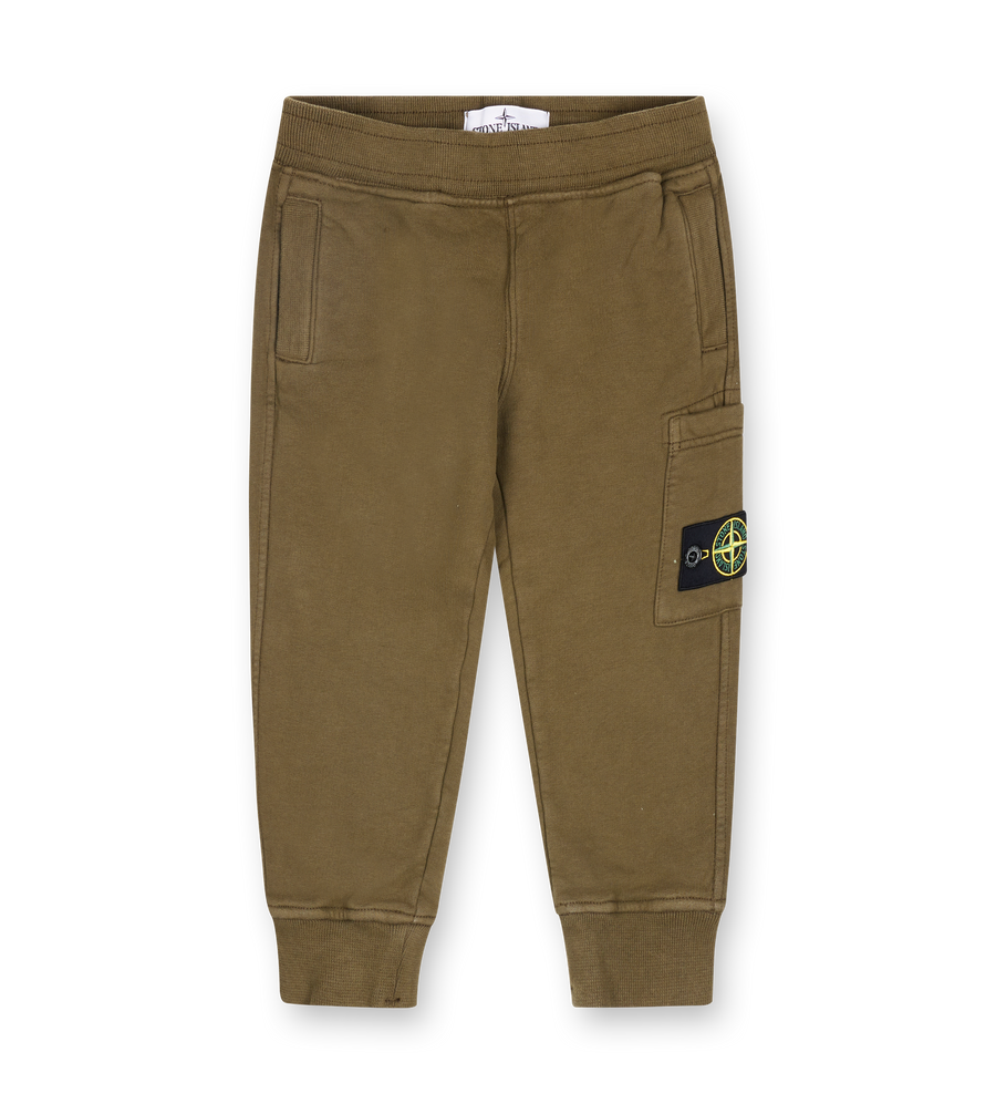 Stone Island Junior Cotton Jogging Trousers in Military Green (Kids)