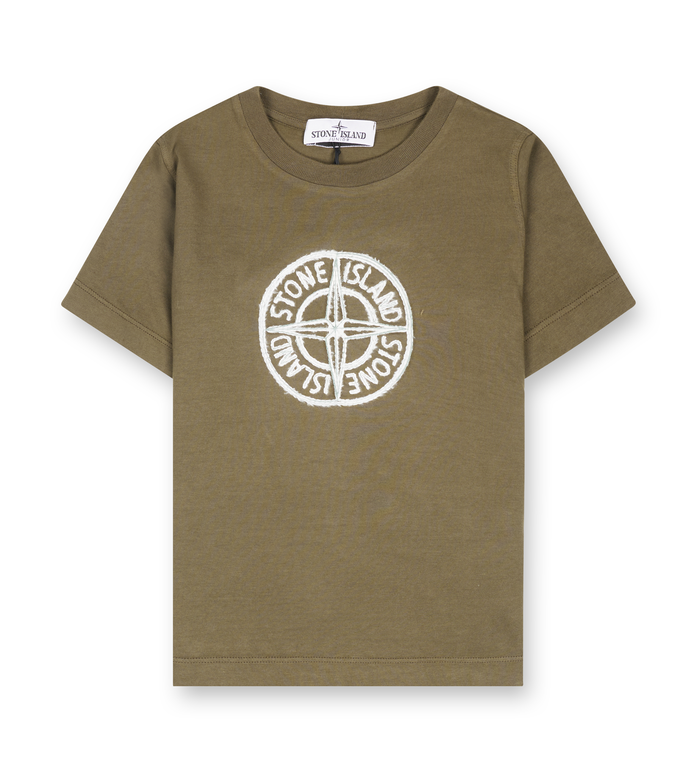 Stone Island Junior Embroidered Logo T Shirt in Military Green (Kids)