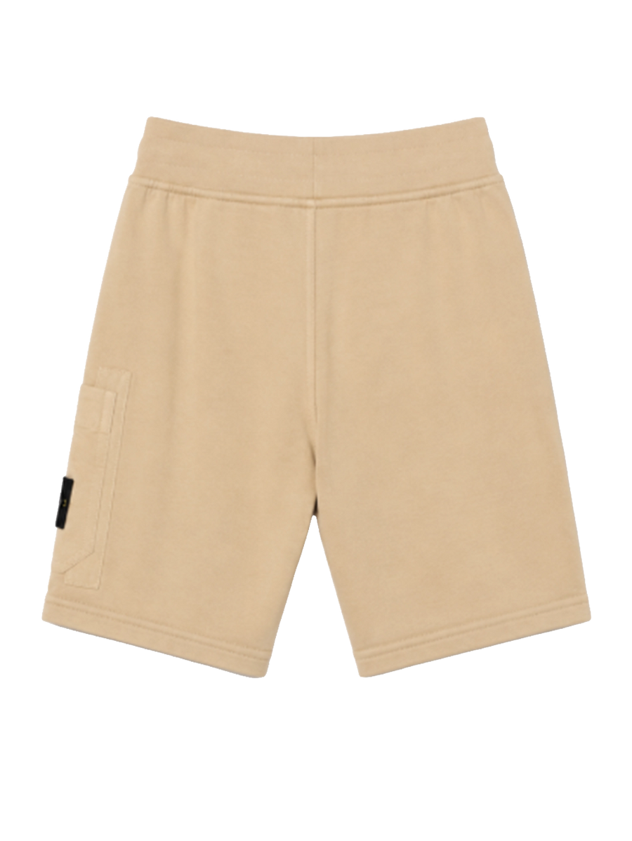 Stone Island Junior Fleece Cargo Shorts in Beige