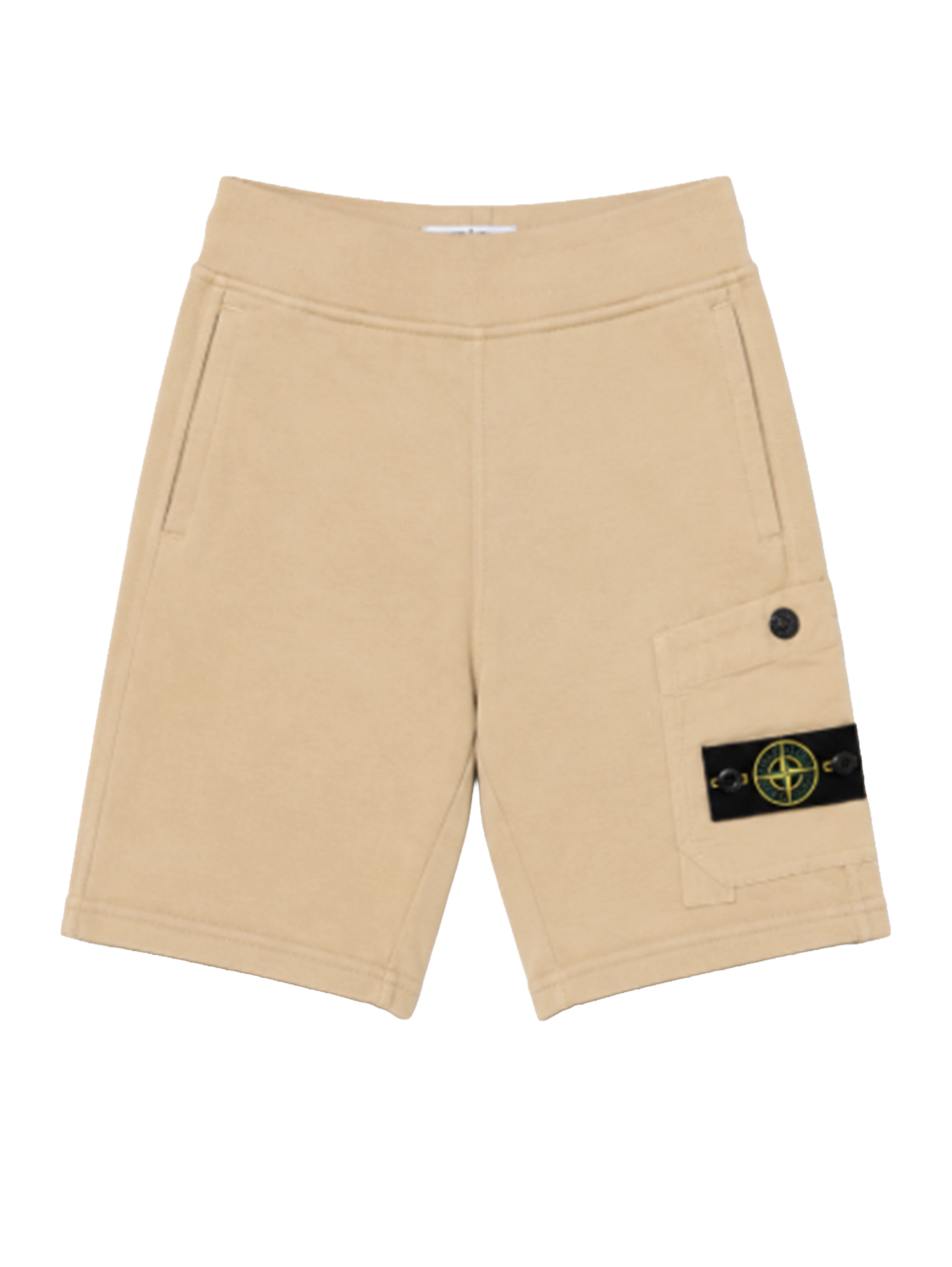 Stone Island Junior Fleece Cargo Shorts in Beige