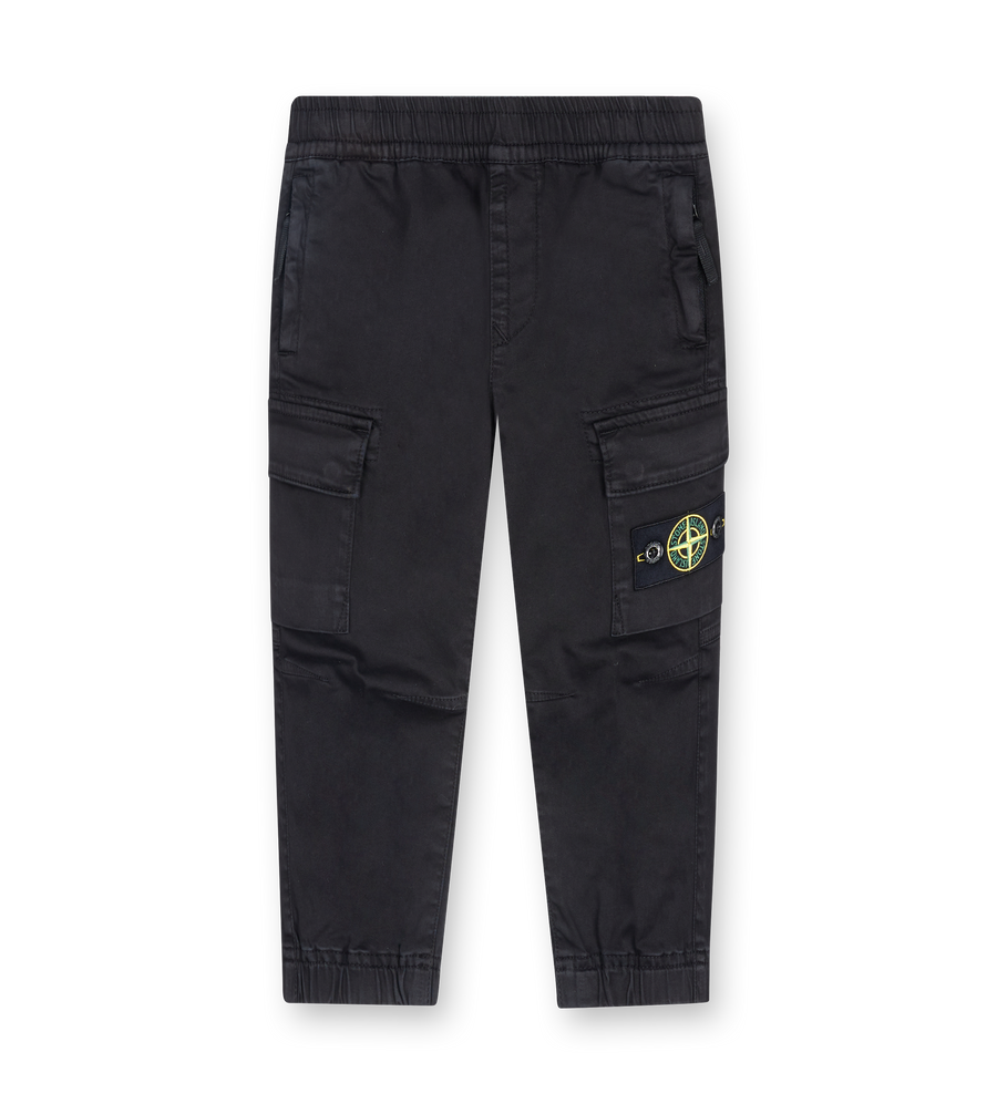 Stone Island Junior Tapered Cargo Trousers in Black (Kids)