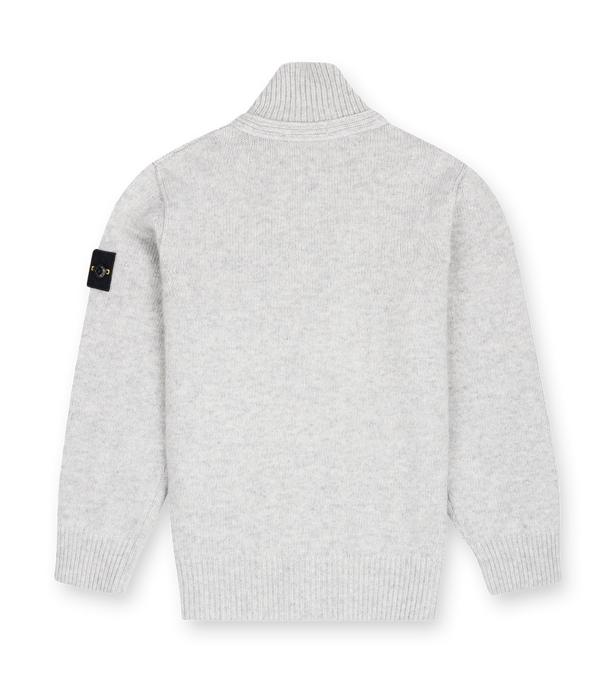 Stone Island Wool Cashmere Cardigan in Dust Grey Melange (Kids)