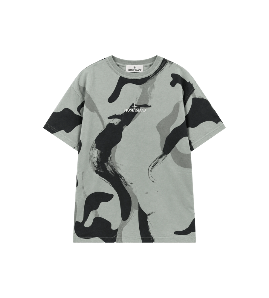 Kids Lichtblauw T-shirt met camouflageprint