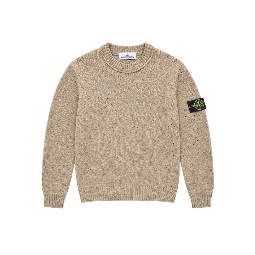 Kids Light Brown Melange Knit Sweater
