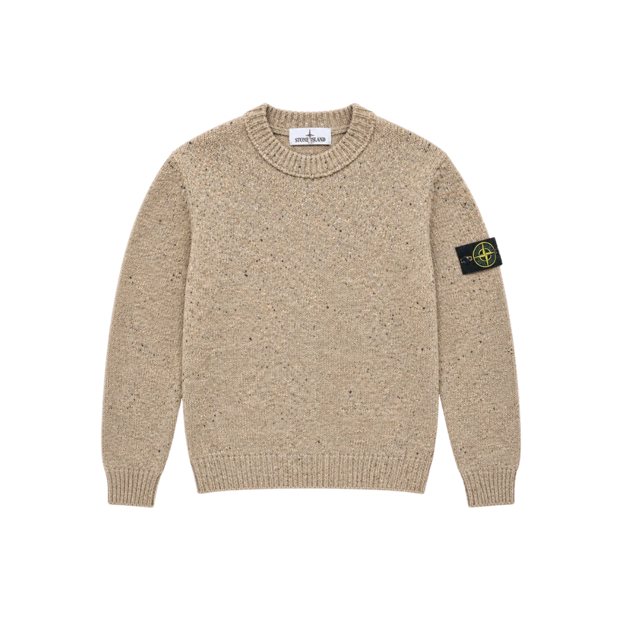 Kids Light Brown Melange Knit Sweater