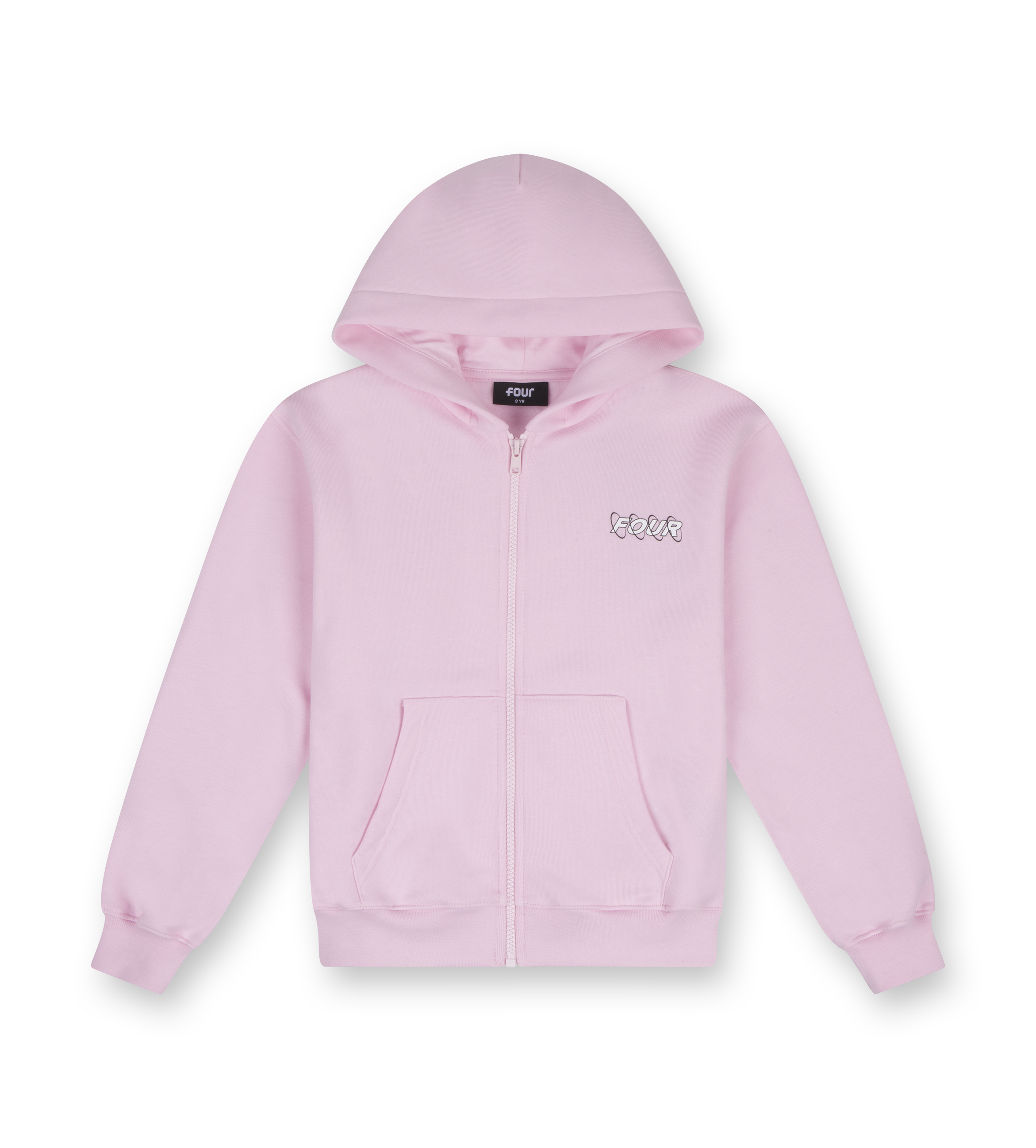 Circles Zip Up Hoodie Soft Pink/ White