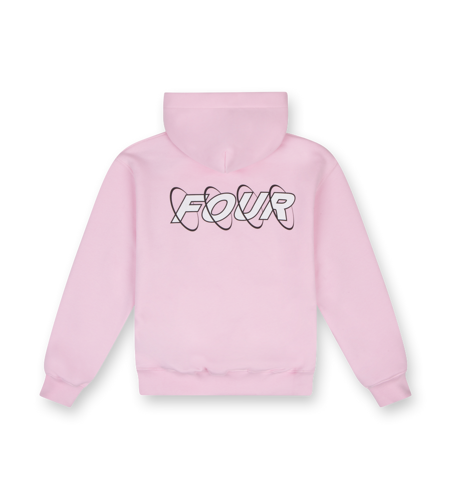 Circles Zip Up Hoodie Soft Pink/ White
