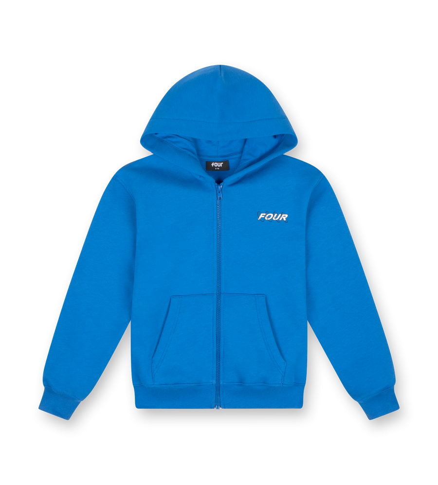 Circles Zip Up Hoodie Princess Blue/ White