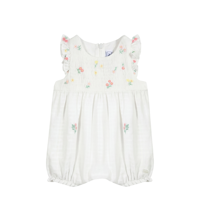 Baby Embroidered Jumpsuit in White
