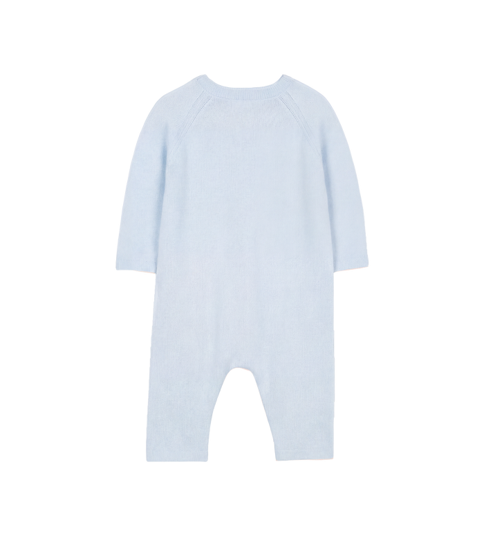 Baby Rabbit Motif Baby Sleepsuit in Sky Blue
