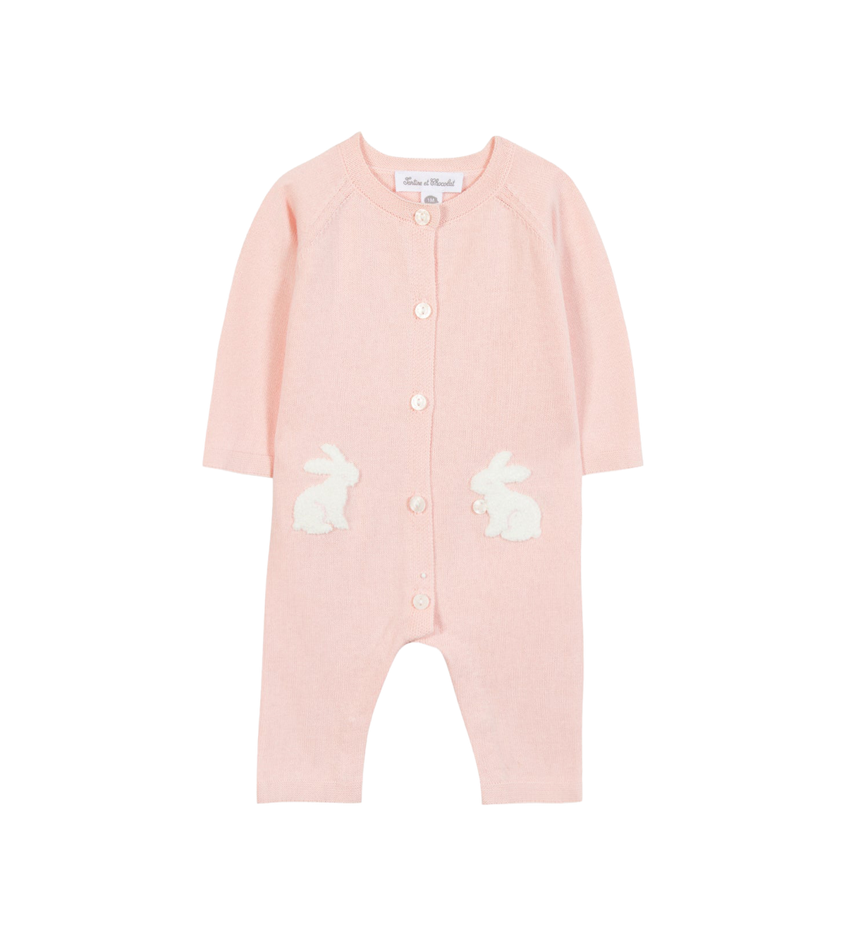 Baby Embroidered Baby Sleepsuit in Pink