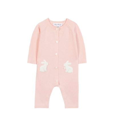 Baby Embroidered Baby Sleepsuit in Pink