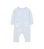 Baby Rabbit Motif Baby Sleepsuit in Sky Blue