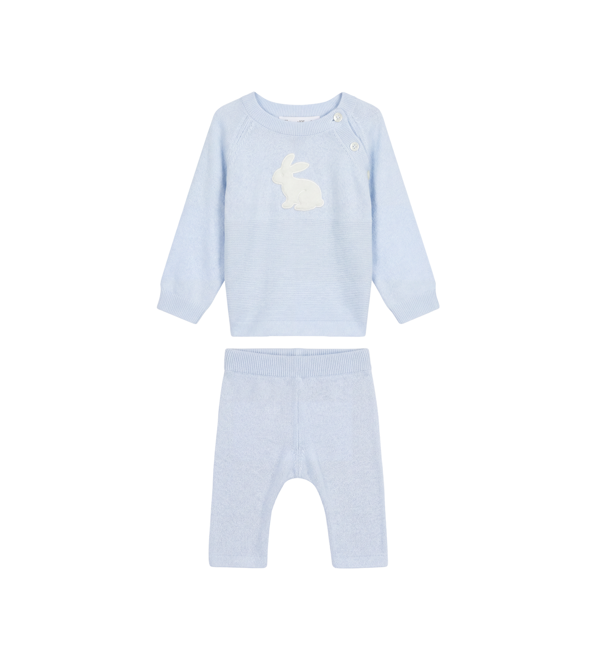 Baby Rabbit Embroidered Baby Set in Sky Blue