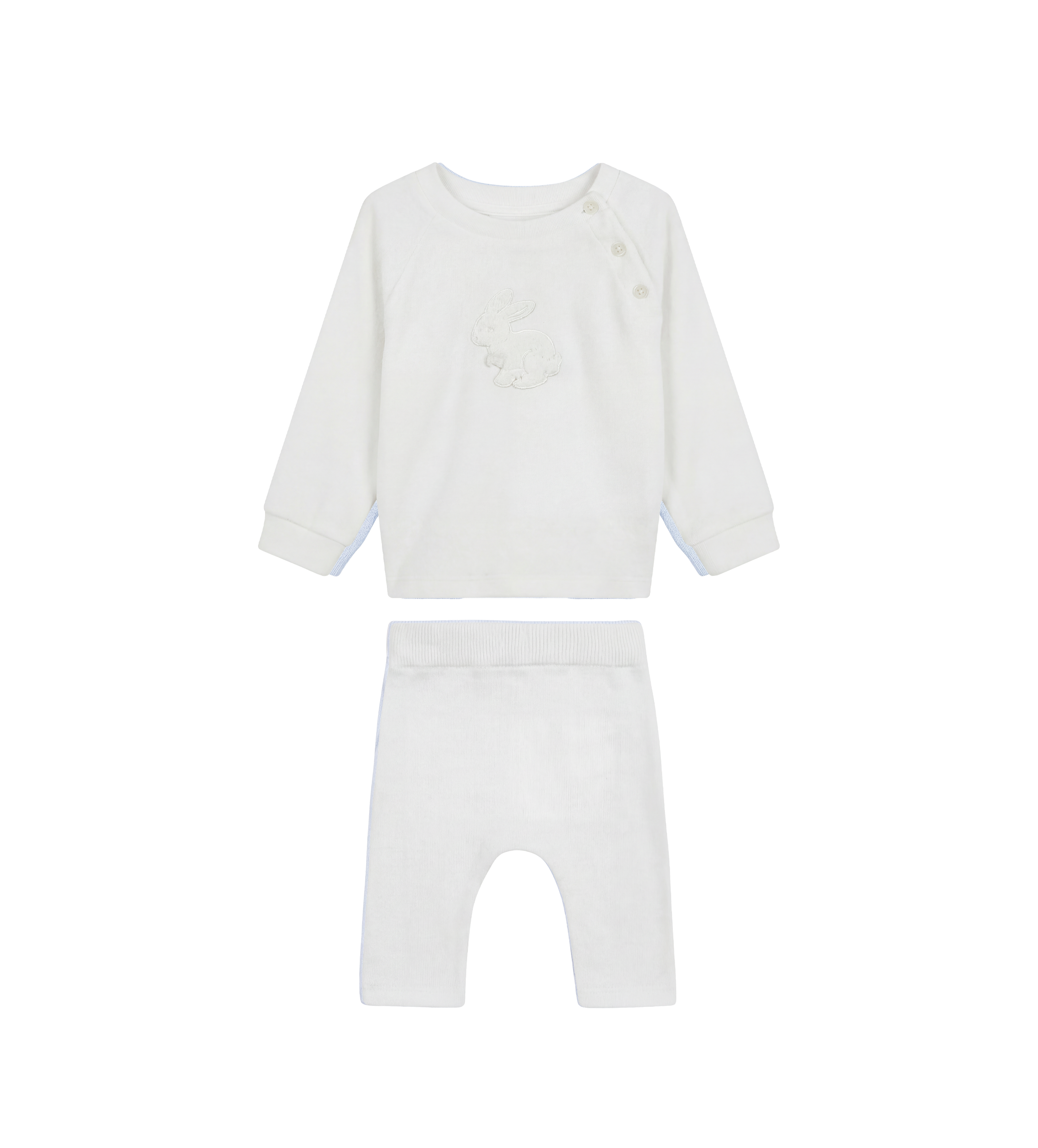 Tartine et Chocolat Konijn geborduurde babyset in wit