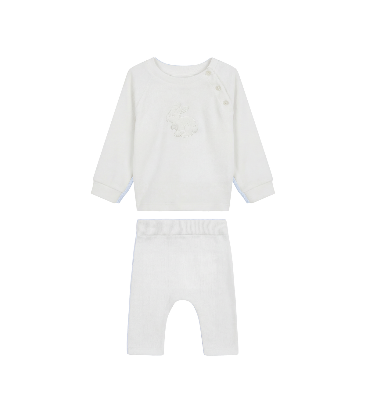 Baby Rabbit Embroidered Baby Set in White