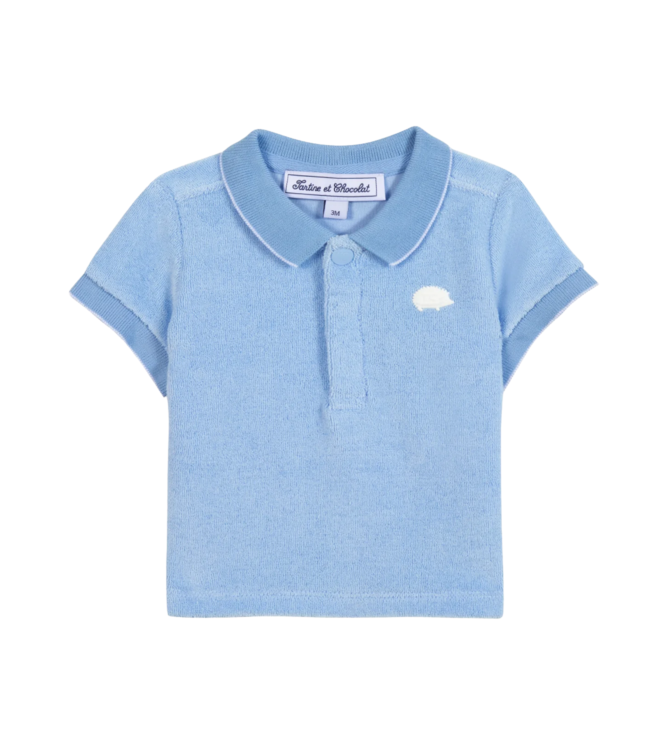 Tartine et Chocolat Cotton Knit Polo Shirt in Blue