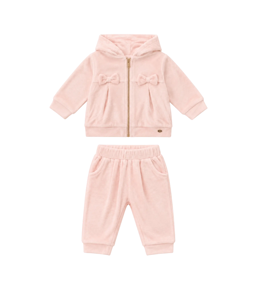 baby hoodie and sweatpants in pink