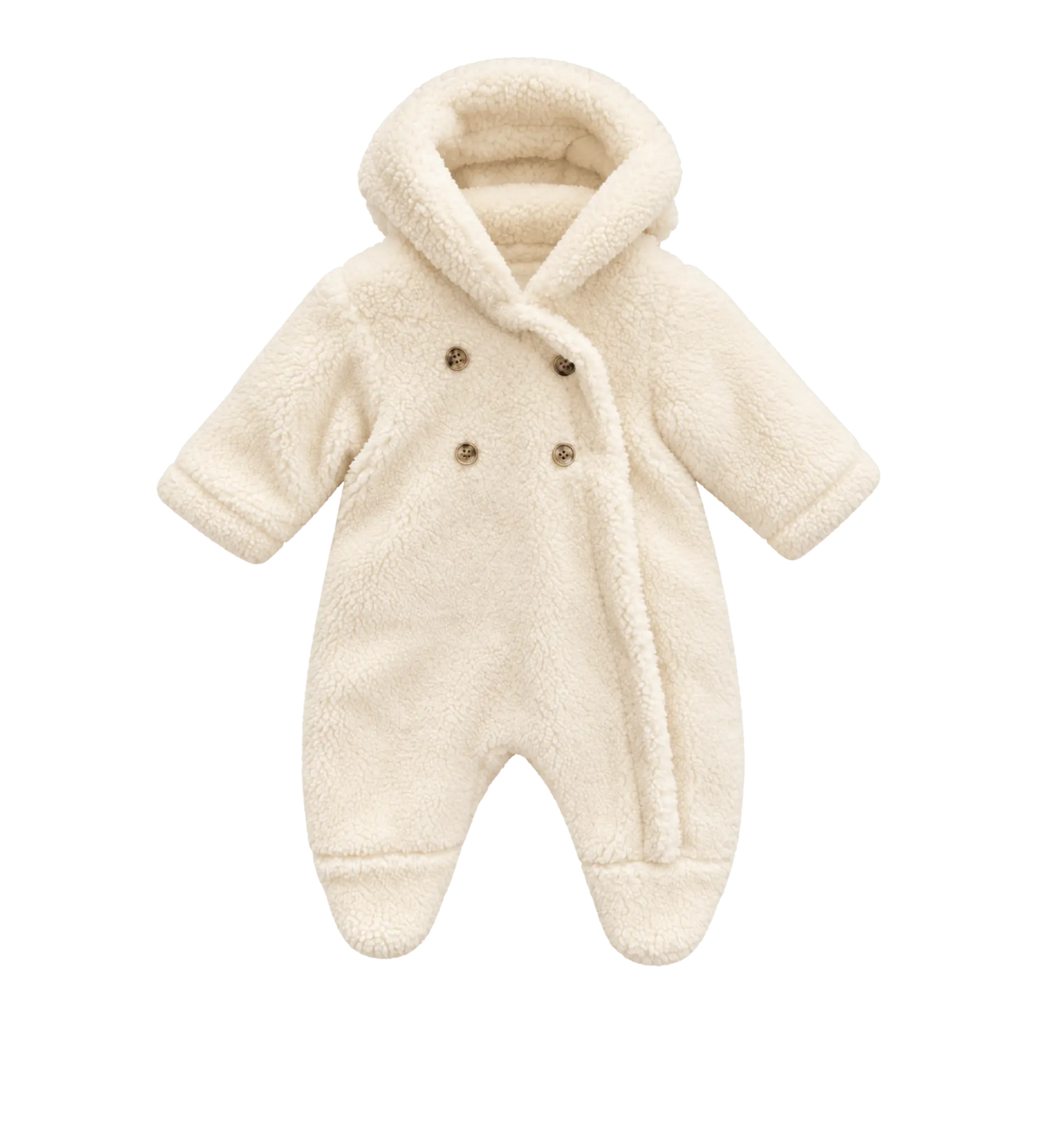 Baby Fleece-onesie in wit