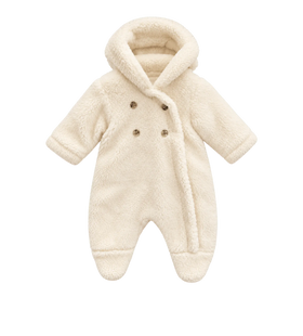 Baby Fleece-onesie in wit