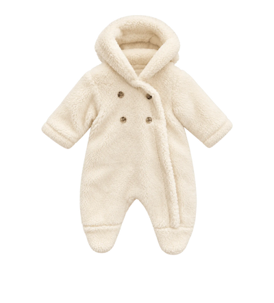 Baby Fleece-onesie in wit