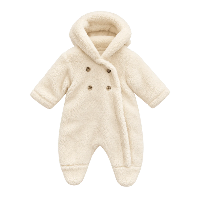 Baby Fleece-onesie in wit